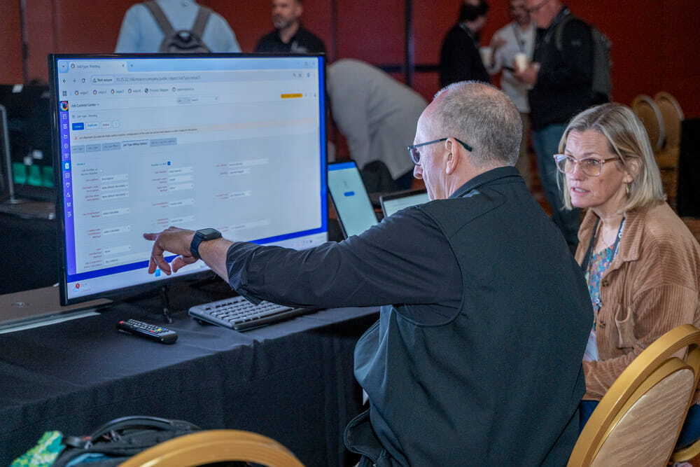 Attendee exploring a live product demo